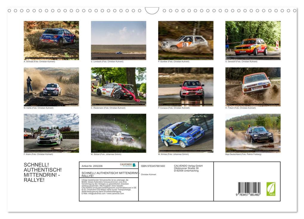 Weitere Ansicht: SCHNELL! AUTHENTISCH! MITTENDRIN! - RALLYE! (Wandkalender 2026 DIN A3 quer), CALVENDO Monatskalender | Christian Kuhnert, Calvendo