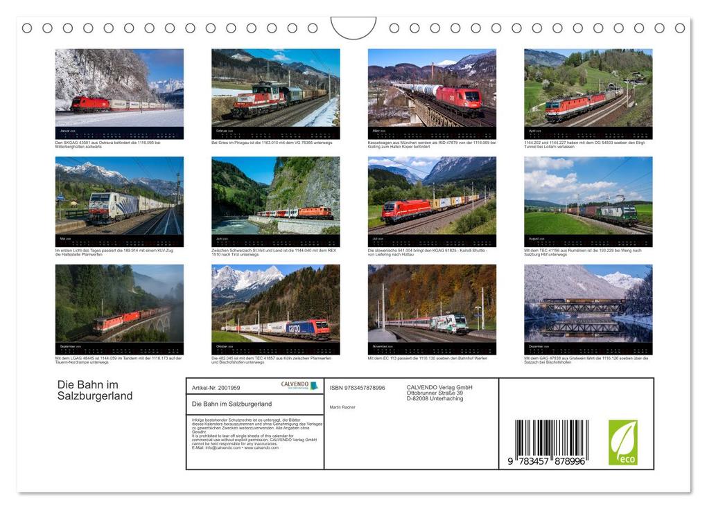 Weitere Ansicht: Die Bahn im Salzburgerland (Wandkalender 2026 DIN A4 quer), CALVENDO Monatskalender | Martin Radner, Calvendo