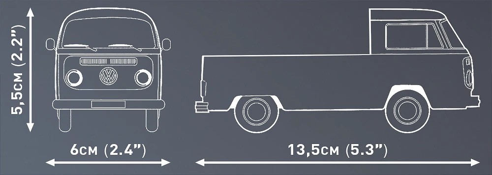 Weitere Ansicht: COBI 24618 - Volkswagen T2a Pritschenwagen, Bausatz 1:35, 151 Klemmbausteine