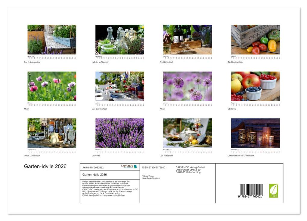 Weitere Ansicht: Garten-Idylle 2026 (hochwertiger Premium Wandkalender 2026 DIN A2 quer), Kunstdruck in Hochglanz | Calvendo, Tobias Trapp