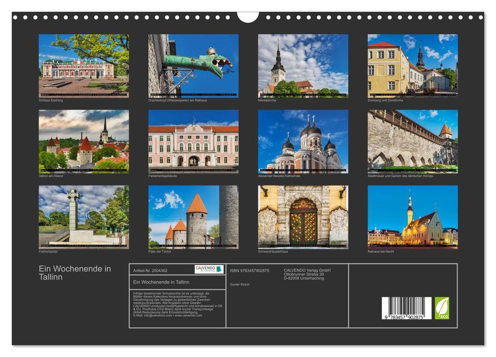 Weitere Ansicht: Ein Wochenende in Tallinn (Wandkalender 2026 DIN A3 quer), CALVENDO Monatskalender | Calvendo, Gunter Kirsch