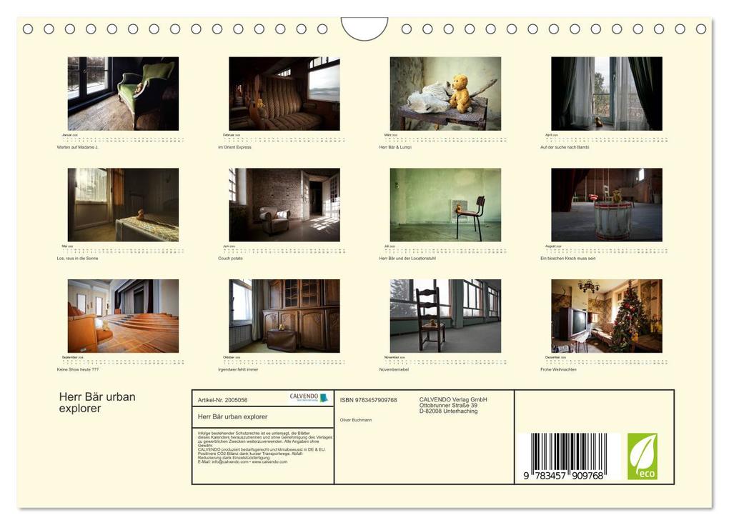 Weitere Ansicht: Herr Bär urban explorer (Wandkalender 2026 DIN A4 quer), CALVENDO Monatskalender | Oliver Buchmann, Calvendo