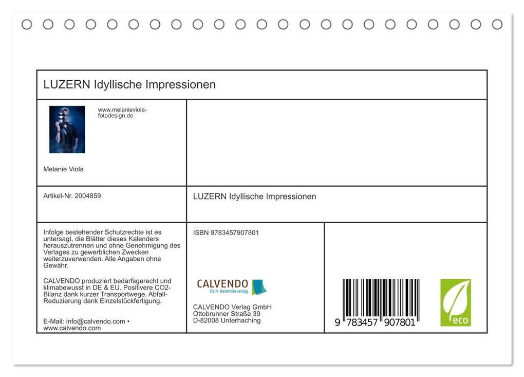 Weitere Ansicht: LUZERN Idyllische Impressionen (Tischkalender 2026 DIN A5 quer), CALVENDO Monatskalender | Melanie Viola, Calvendo