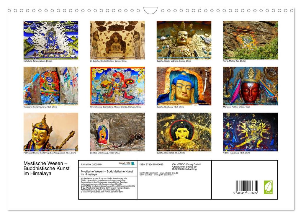 Weitere Ansicht: Mystische Wesen - Buddhistische Kunst im Himalaya (Wandkalender 2026 DIN A3 quer), CALVENDO Monatskalender | Manfred Bergermann, Calvendo