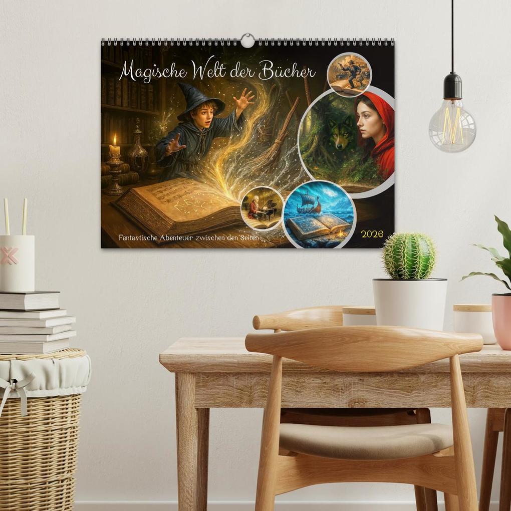 Weitere Ansicht: Magische Welt der Bücher - Fantastische Abenteuer zwischen den Seiten (Wandkalender 2026 DIN A3 quer), CALVENDO Monatskalender | Anja Frost, Calvendo