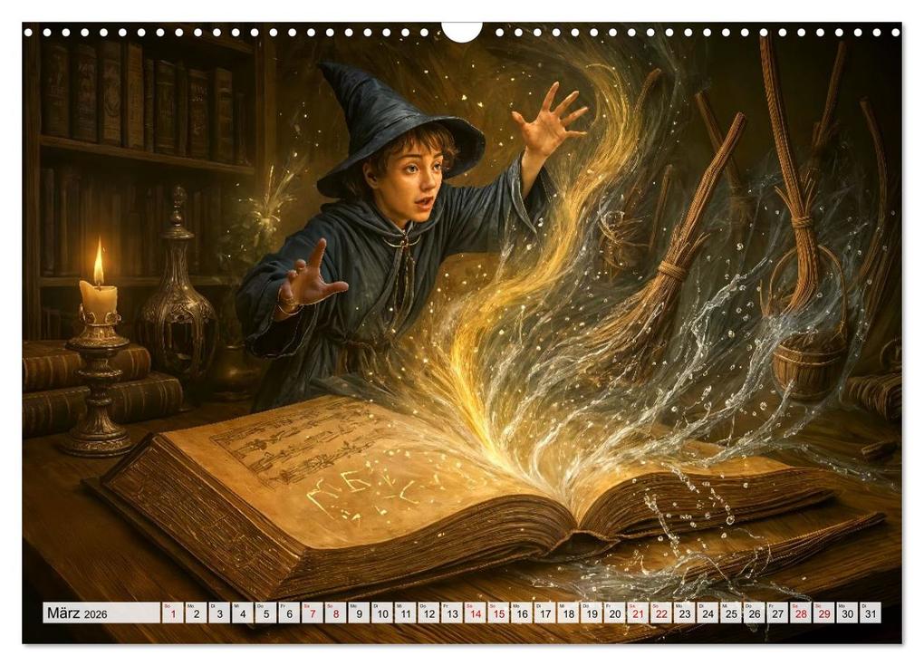 Weitere Ansicht: Magische Welt der Bücher - Fantastische Abenteuer zwischen den Seiten (Wandkalender 2026 DIN A3 quer), CALVENDO Monatskalender | Anja Frost, Calvendo