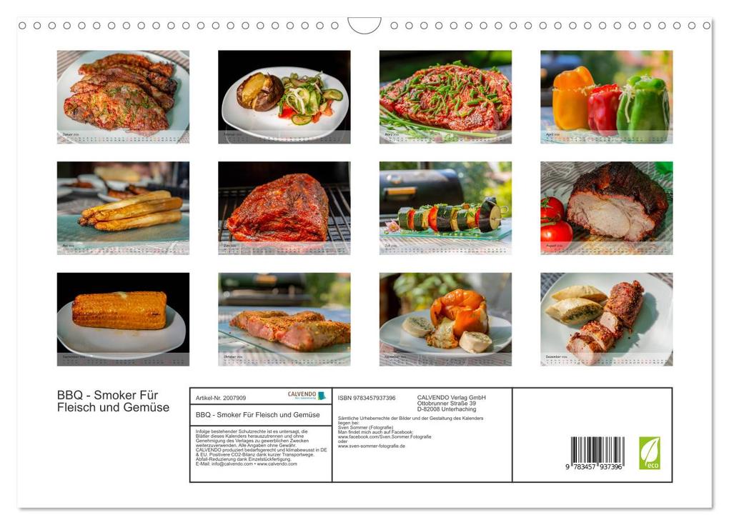 Weitere Ansicht: BBQ - Smoker Für Fleisch und Gemüse (Wandkalender 2026 DIN A3 quer), CALVENDO Monatskalender | Sven Sommer Fotografie, Calvendo