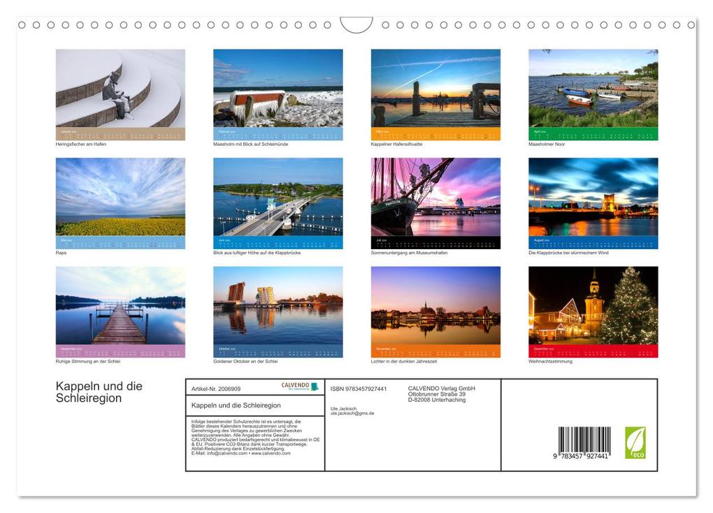 Weitere Ansicht: Kappeln und die Schleiregion (Wandkalender 2026 DIN A3 quer), CALVENDO Monatskalender | Ute Jackisch, Calvendo