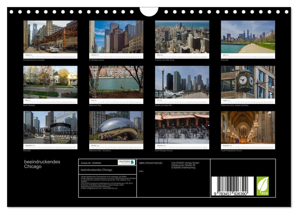 Weitere Ansicht: beeindruckendes Chicago (Wandkalender 2026 DIN A4 quer), CALVENDO Monatskalender | Martina Kröger, Calvendo