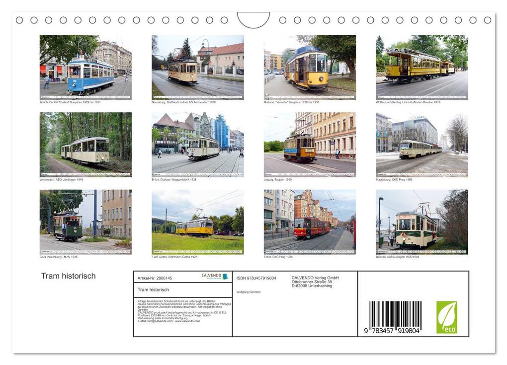 Weitere Ansicht: Tram historisch (Wandkalender 2026 DIN A4 quer), CALVENDO Monatskalender | Wolfgang Gerstner, Calvendo
