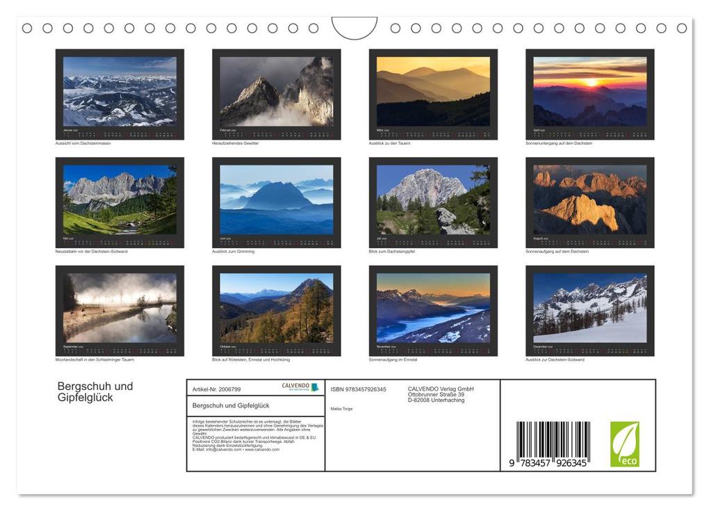 Weitere Ansicht: Bergschuh und Gipfelglück (Wandkalender 2026 DIN A4 quer), CALVENDO Monatskalender | Maika Torge, Calvendo