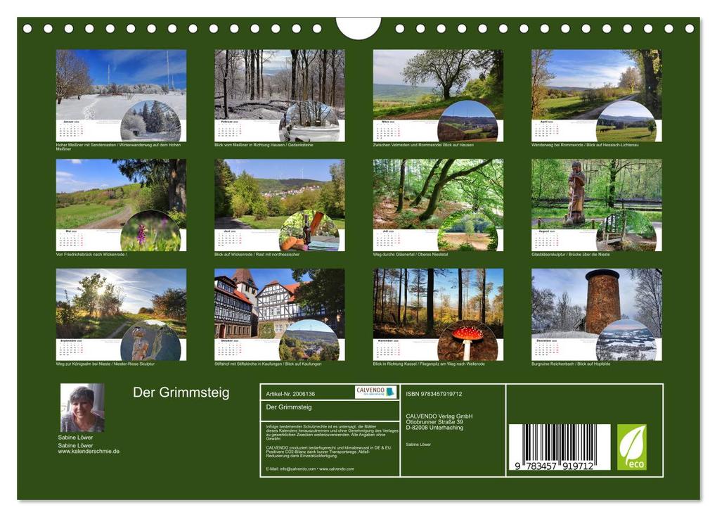Weitere Ansicht: Der Grimmsteig (Wandkalender 2026 DIN A4 quer), CALVENDO Monatskalender | Sabine Löwer, Calvendo
