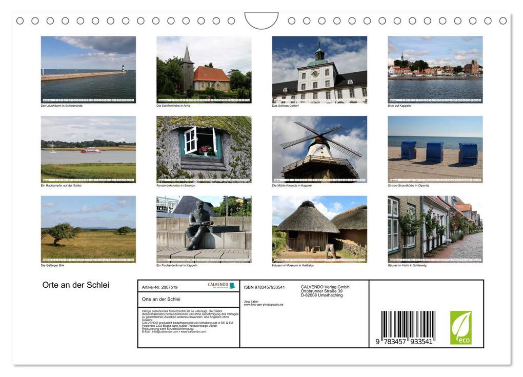 Weitere Ansicht: Orte an der Schlei (Wandkalender 2026 DIN A4 quer), CALVENDO Monatskalender | Jörg Sabel, Calvendo