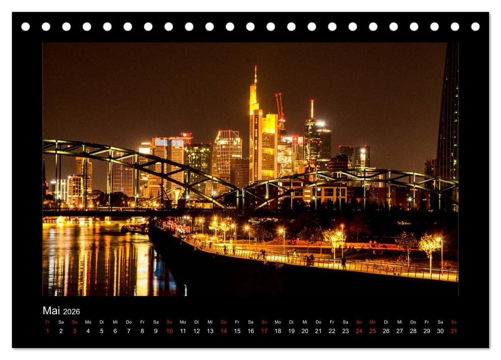 Weitere Ansicht: Frankfurt bei Nacht 2026 (Tischkalender 2026 DIN A5 quer), CALVENDO Monatskalender | Karlheinz Nöthling, Calvendo