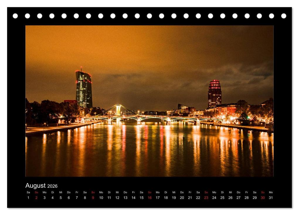 Weitere Ansicht: Frankfurt bei Nacht 2026 (Tischkalender 2026 DIN A5 quer), CALVENDO Monatskalender | Karlheinz Nöthling, Calvendo