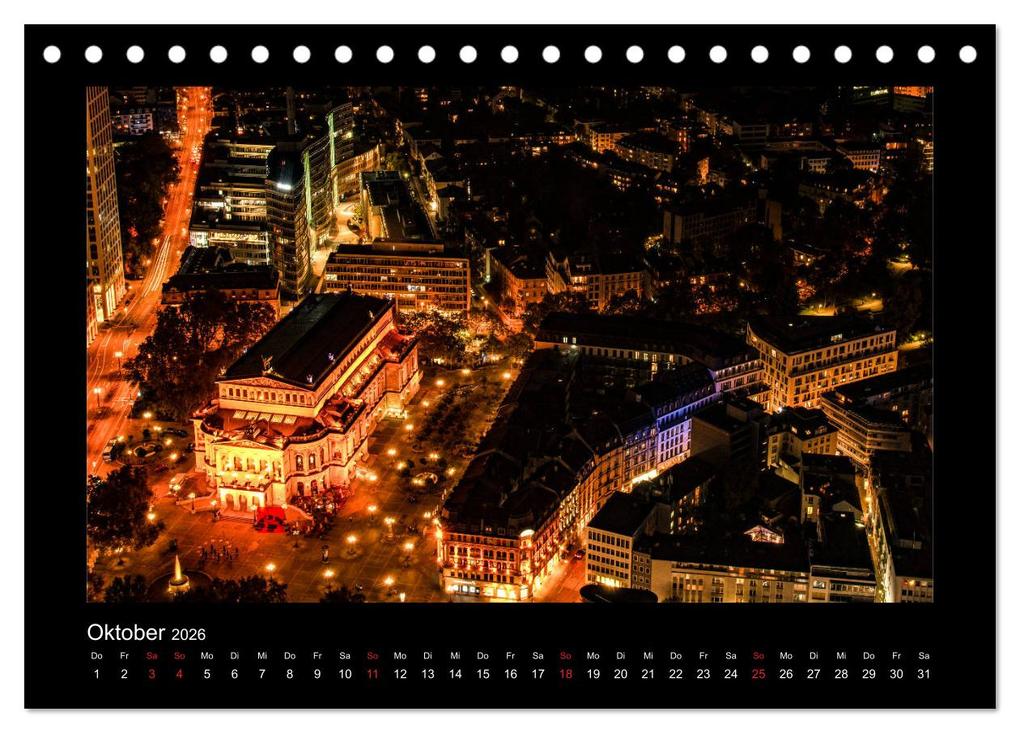Weitere Ansicht: Frankfurt bei Nacht 2026 (Tischkalender 2026 DIN A5 quer), CALVENDO Monatskalender | Karlheinz Nöthling, Calvendo