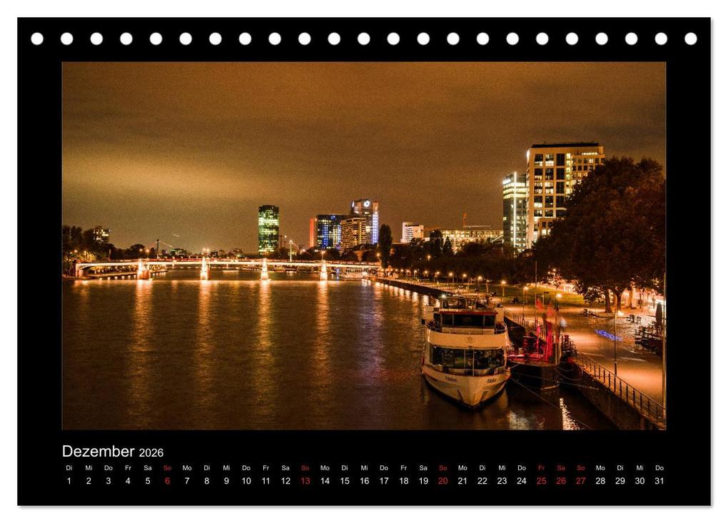 Weitere Ansicht: Frankfurt bei Nacht 2026 (Tischkalender 2026 DIN A5 quer), CALVENDO Monatskalender | Karlheinz Nöthling, Calvendo