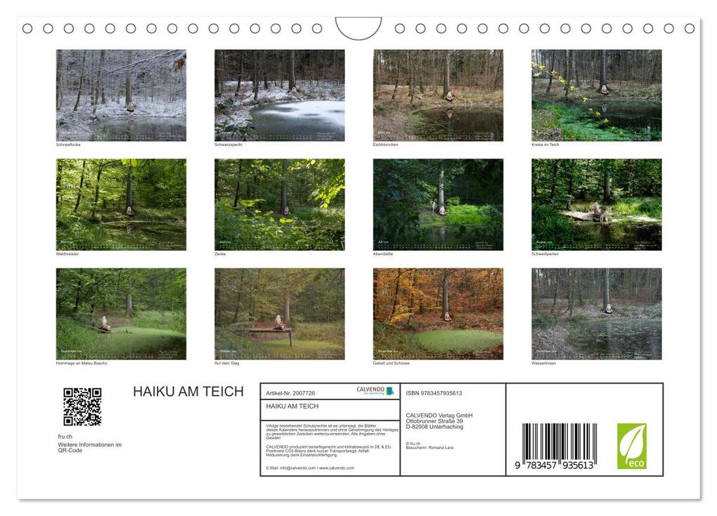 Weitere Ansicht: HAIKU AM TEICH (Wandkalender 2026 DIN A4 quer), CALVENDO Monatskalender | fru.ch fru.ch, Calvendo, Fru.ch