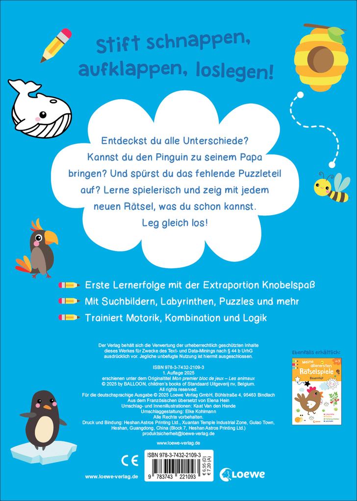 Weitere Ansicht: Meine allerersten Rätselspiele - Tiere.