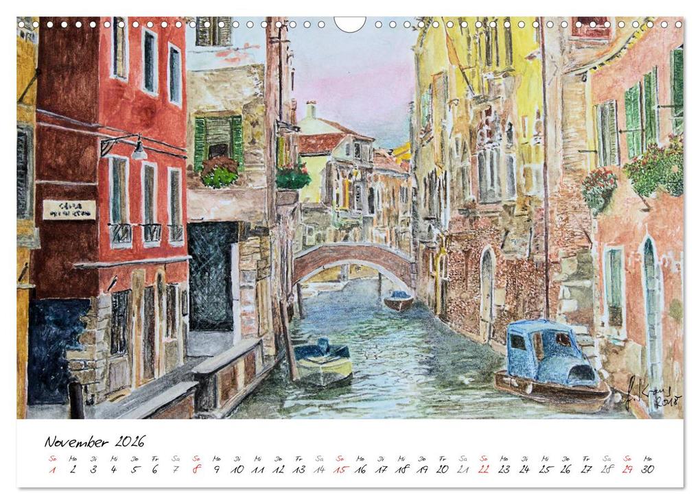 Weitere Ansicht: Venedig in stillen Aquarellen (Wandkalender 2026 DIN A3 quer), CALVENDO Monatskalender | Gerhard Kraus, Calvendo