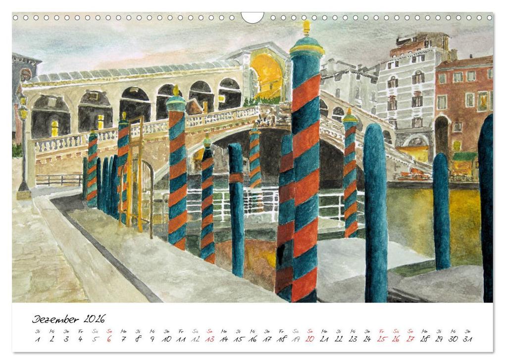 Weitere Ansicht: Venedig in stillen Aquarellen (Wandkalender 2026 DIN A3 quer), CALVENDO Monatskalender | Gerhard Kraus, Calvendo