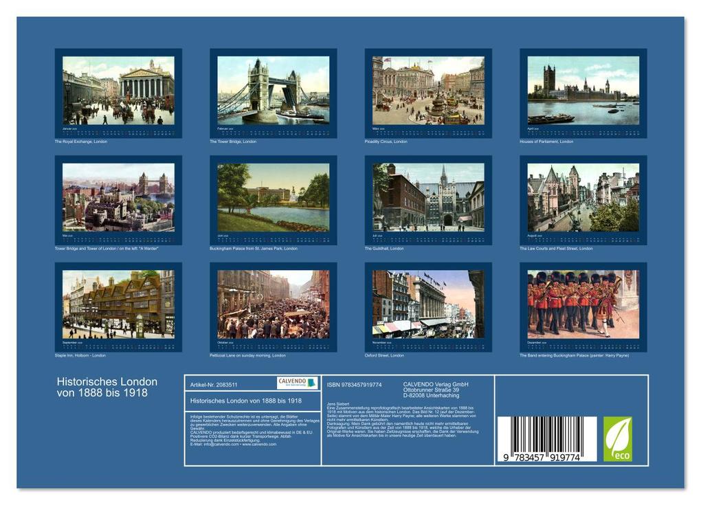 Weitere Ansicht: Historisches London von 1888 bis 1918 (Wandkalender 2026 DIN A4 quer), CALVENDO Monatskalender | Jens Siebert, Calvendo