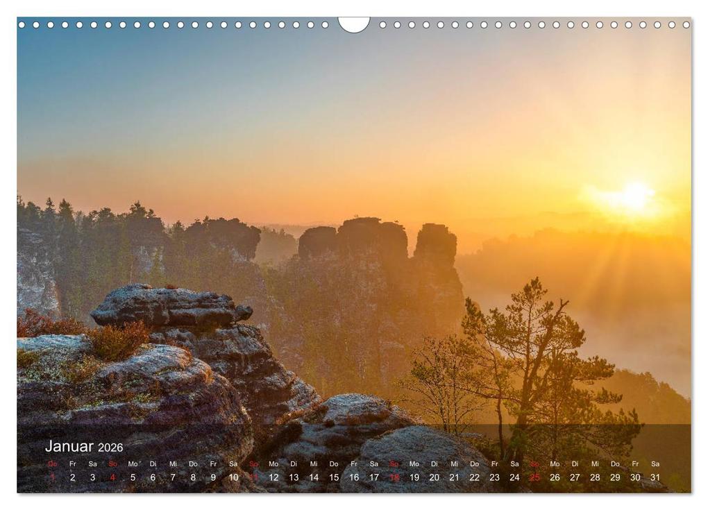 Weitere Ansicht: Elbsandsteingebirge - Rund um die Bastei (Wandkalender 2026 DIN A3 quer), CALVENDO Monatskalender | Thorsten Wege / twfoto, Calvendo