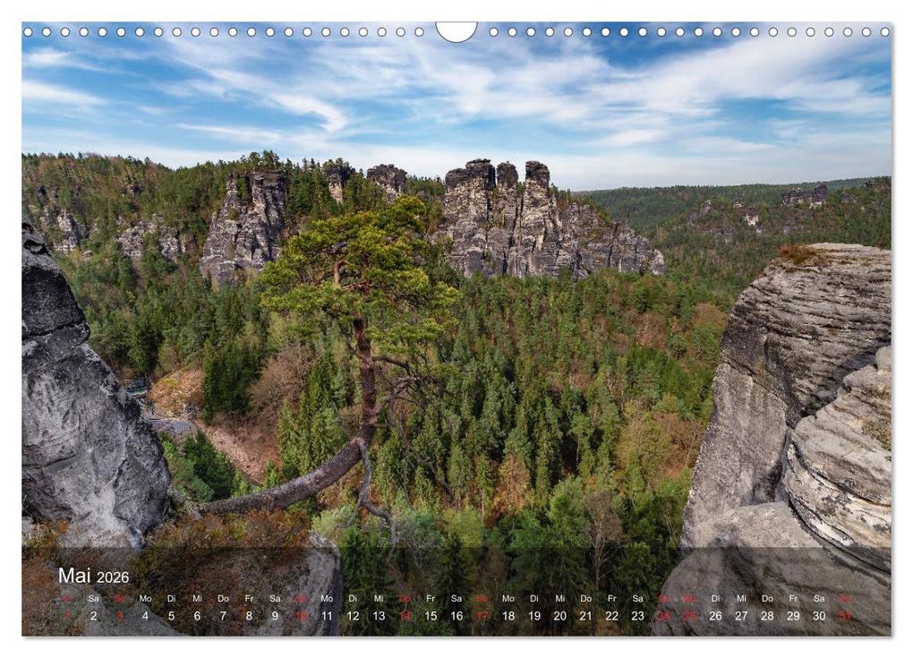 Weitere Ansicht: Elbsandsteingebirge - Rund um die Bastei (Wandkalender 2026 DIN A3 quer), CALVENDO Monatskalender | Thorsten Wege / twfoto, Calvendo