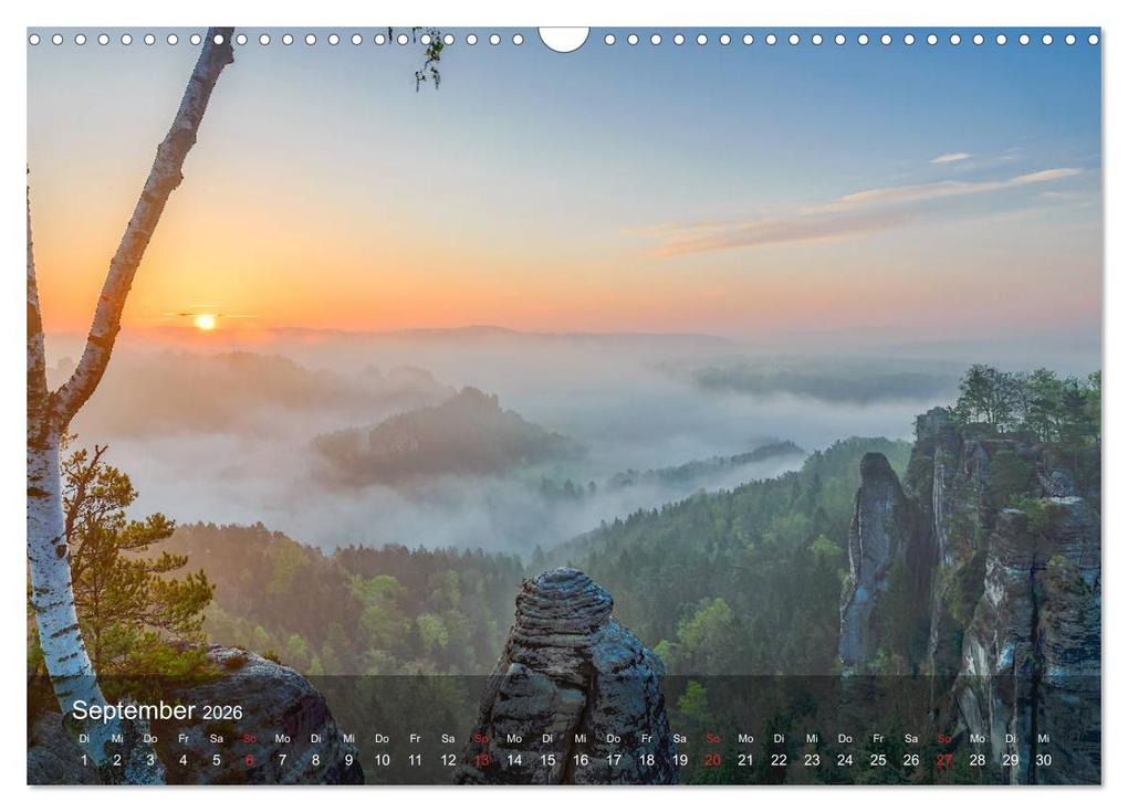 Weitere Ansicht: Elbsandsteingebirge - Rund um die Bastei (Wandkalender 2026 DIN A3 quer), CALVENDO Monatskalender | Thorsten Wege / twfoto, Calvendo
