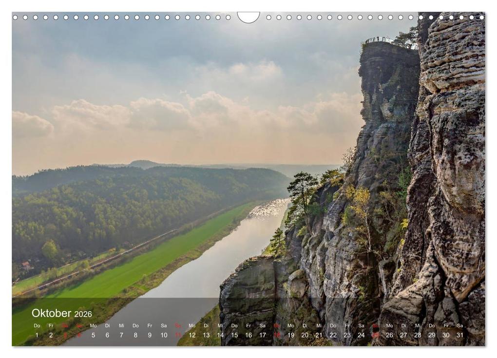 Weitere Ansicht: Elbsandsteingebirge - Rund um die Bastei (Wandkalender 2026 DIN A3 quer), CALVENDO Monatskalender | Thorsten Wege / twfoto, Calvendo