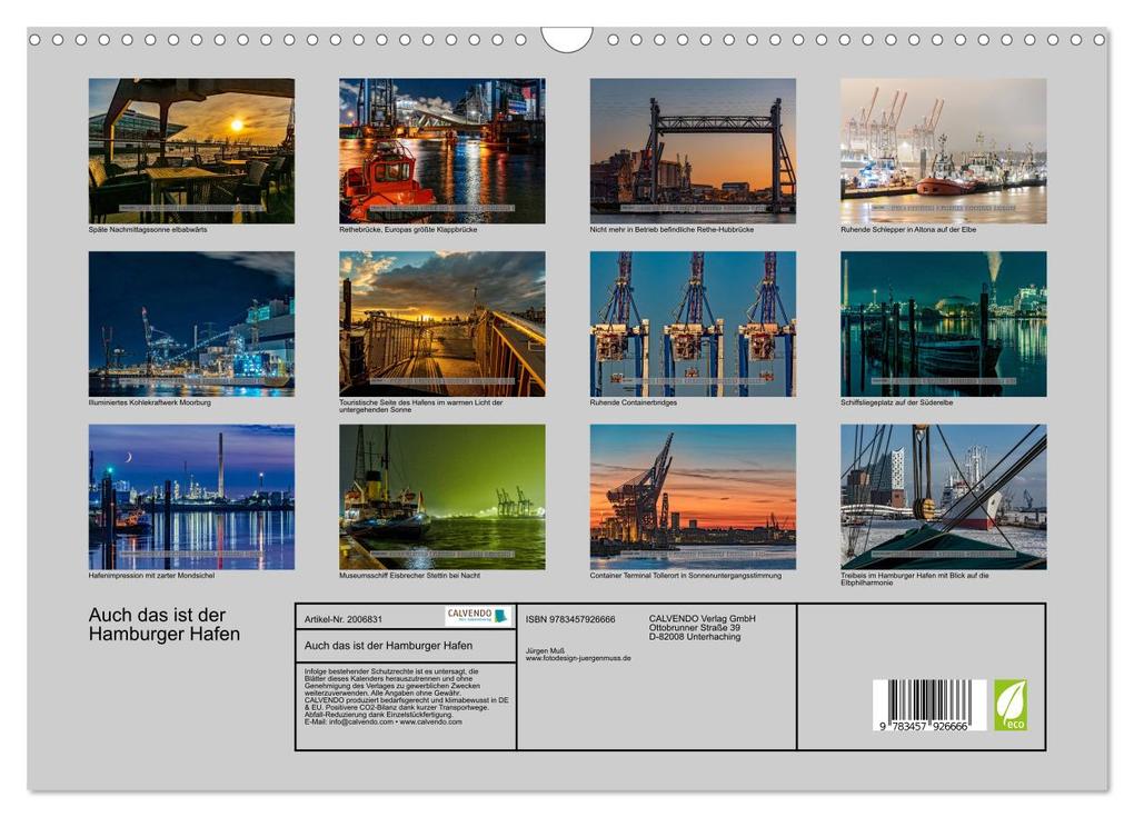 Weitere Ansicht: Auch das ist der Hamburger Hafen (Wandkalender 2026 DIN A3 quer), CALVENDO Monatskalender | Jürgen Muß, Calvendo