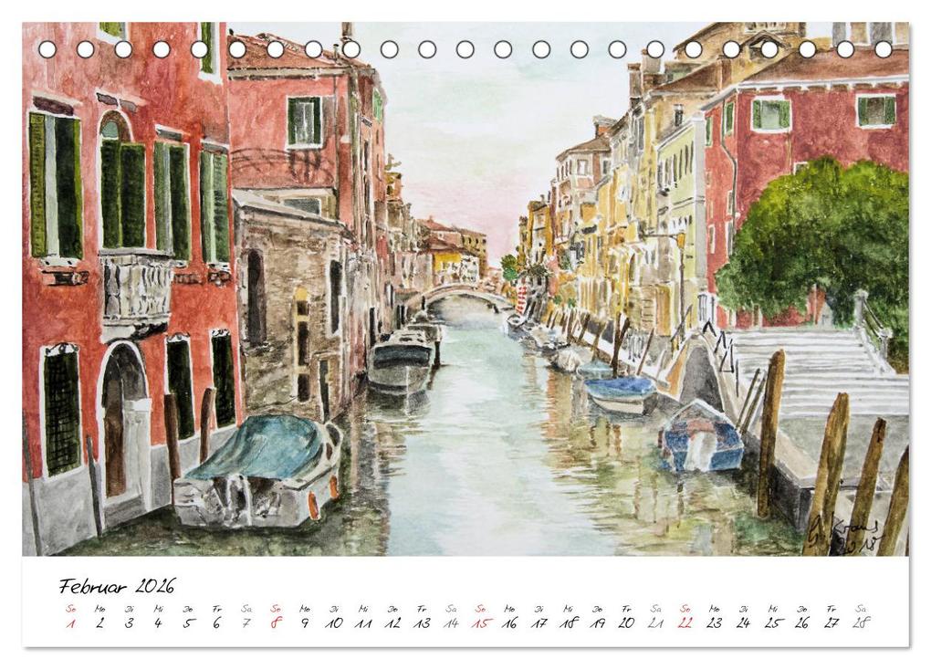 Weitere Ansicht: Venedig in stillen Aquarellen (Tischkalender 2026 DIN A5 quer), CALVENDO Monatskalender | Gerhard Kraus, Calvendo