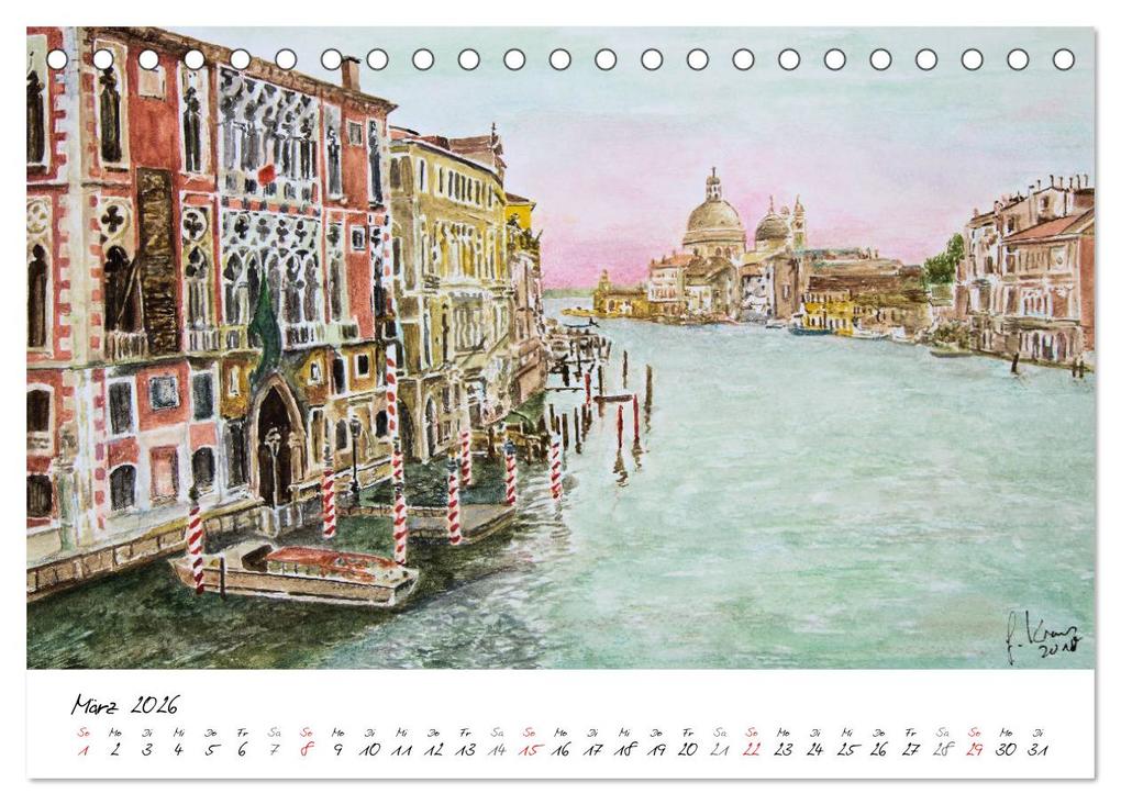 Weitere Ansicht: Venedig in stillen Aquarellen (Tischkalender 2026 DIN A5 quer), CALVENDO Monatskalender | Gerhard Kraus, Calvendo