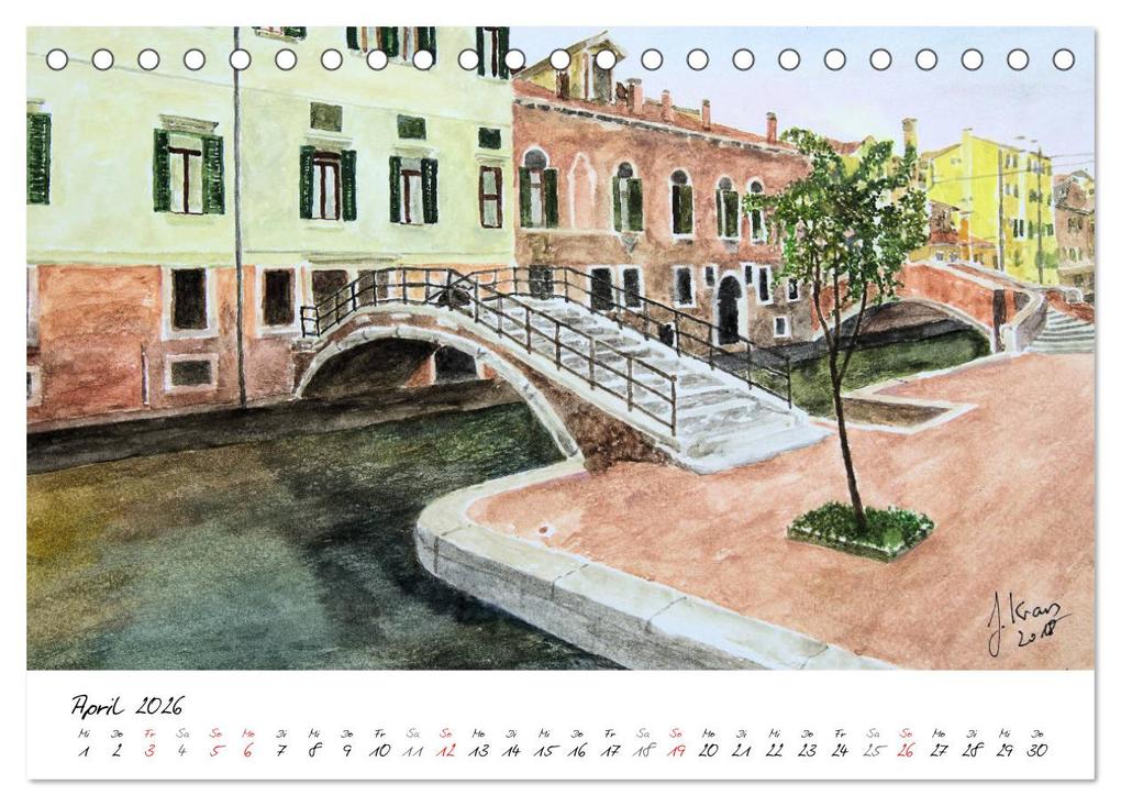 Weitere Ansicht: Venedig in stillen Aquarellen (Tischkalender 2026 DIN A5 quer), CALVENDO Monatskalender | Gerhard Kraus, Calvendo