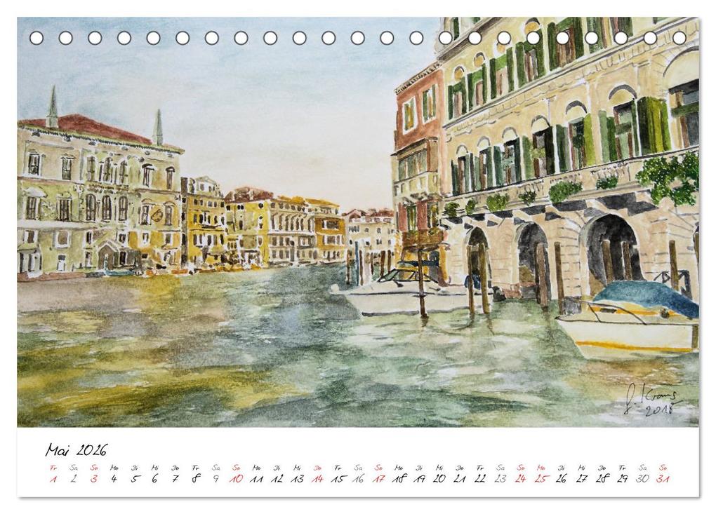Weitere Ansicht: Venedig in stillen Aquarellen (Tischkalender 2026 DIN A5 quer), CALVENDO Monatskalender | Gerhard Kraus, Calvendo
