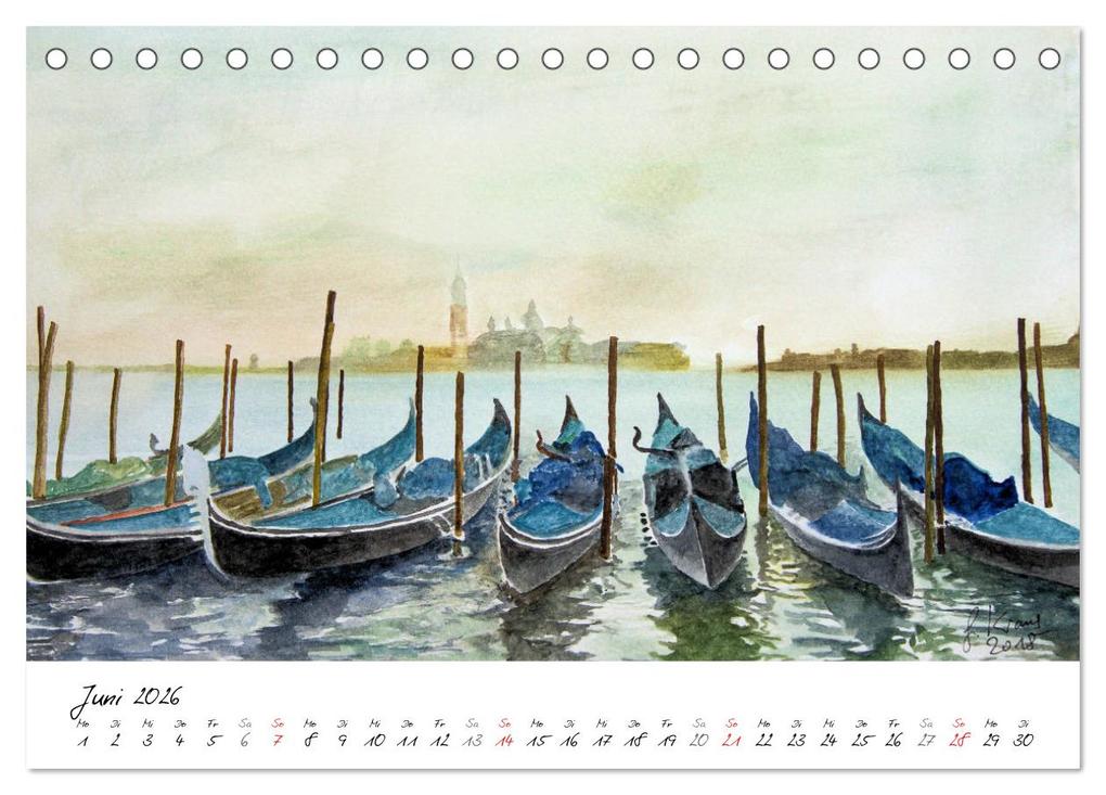 Weitere Ansicht: Venedig in stillen Aquarellen (Tischkalender 2026 DIN A5 quer), CALVENDO Monatskalender | Gerhard Kraus, Calvendo