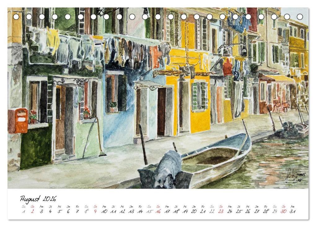 Weitere Ansicht: Venedig in stillen Aquarellen (Tischkalender 2026 DIN A5 quer), CALVENDO Monatskalender | Gerhard Kraus, Calvendo
