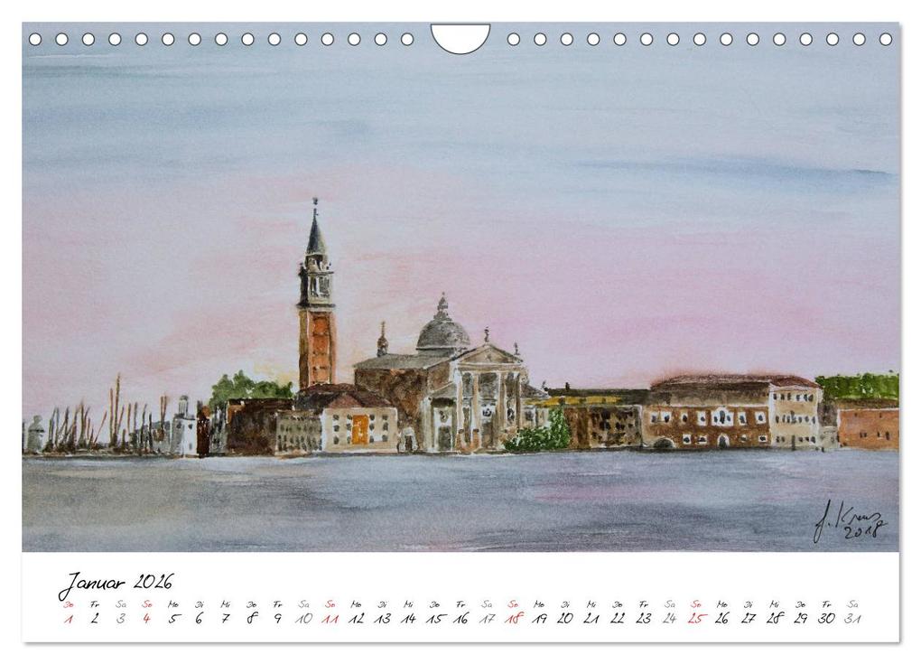 Weitere Ansicht: Venedig in stillen Aquarellen (Wandkalender 2026 DIN A4 quer), CALVENDO Monatskalender | Gerhard Kraus, Calvendo