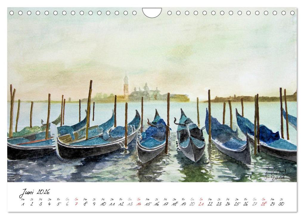 Weitere Ansicht: Venedig in stillen Aquarellen (Wandkalender 2026 DIN A4 quer), CALVENDO Monatskalender | Gerhard Kraus, Calvendo