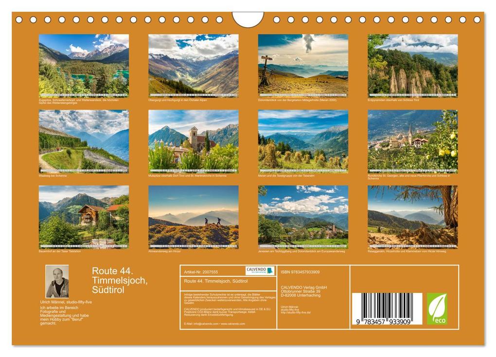Weitere Ansicht: Route 44. Timmelsjoch, Südtirol (Wandkalender 2026 DIN A4 quer), CALVENDO Monatskalender | studio-fifty-five, Ulrich Männel, Calvendo, Studio-Fifty-Five Männel