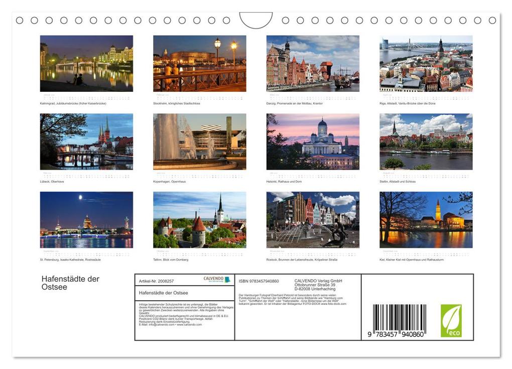 Weitere Ansicht: Hafenstädte der Ostsee (Wandkalender 2026 DIN A4 quer), CALVENDO Monatskalender | Calvendo, Eberhard Petzold