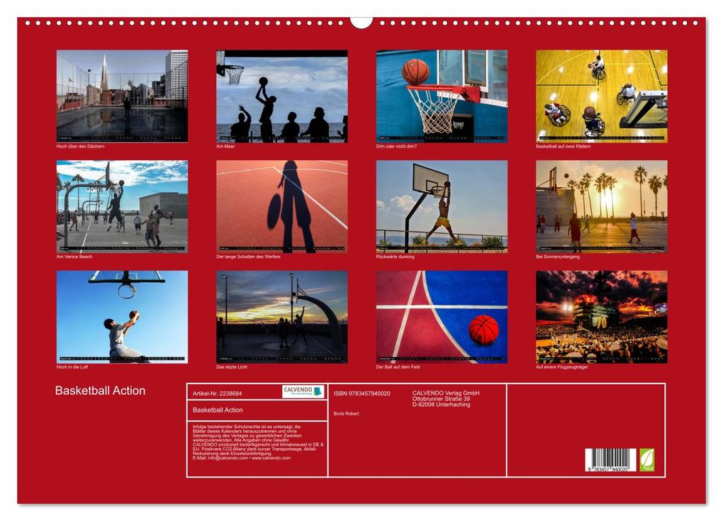 Weitere Ansicht: Basketball Action (Wandkalender 2026 DIN A2 quer), CALVENDO Monatskalender | Calvendo, Boris Robert