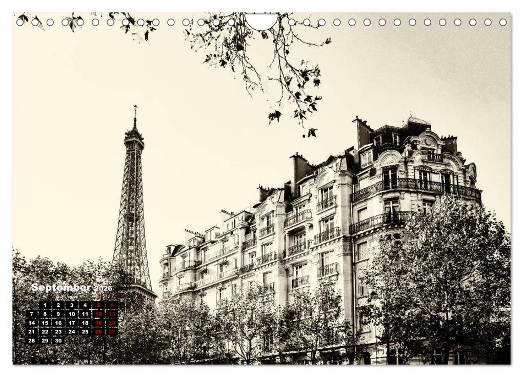 Weitere Ansicht: Paris-Impressionen in Schwarz-Weiß (Wandkalender 2026 DIN A4 quer), CALVENDO Monatskalender | Calvendo, Christian Müller