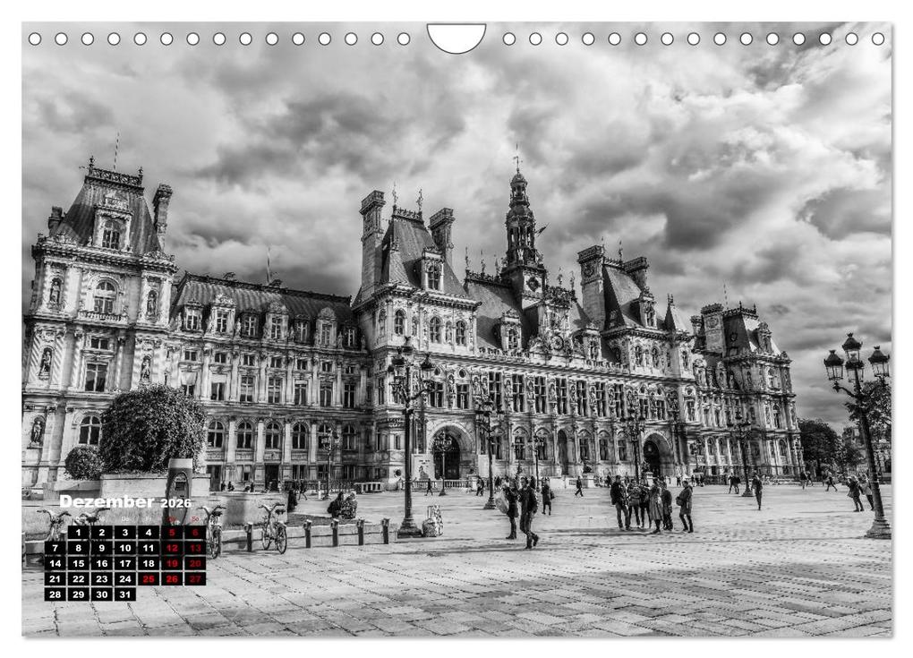 Weitere Ansicht: Paris-Impressionen in Schwarz-Weiß (Wandkalender 2026 DIN A4 quer), CALVENDO Monatskalender | Calvendo, Christian Müller