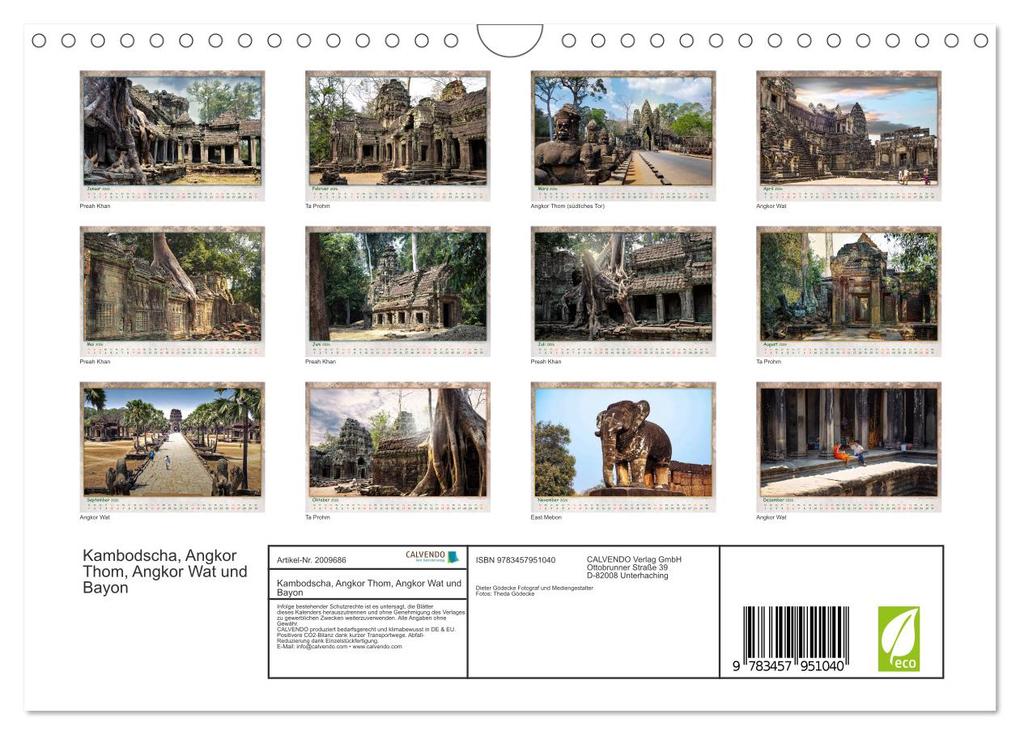 Weitere Ansicht: Kambodscha, Angkor Thom, Angkor Wat und Bayon (Wandkalender 2026 DIN A4 quer), CALVENDO Monatskalender | Dieter Gödecke, Calvendo