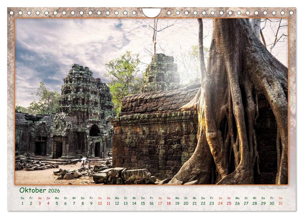 Weitere Ansicht: Kambodscha, Angkor Thom, Angkor Wat und Bayon (Wandkalender 2026 DIN A4 quer), CALVENDO Monatskalender | Dieter Gödecke, Calvendo