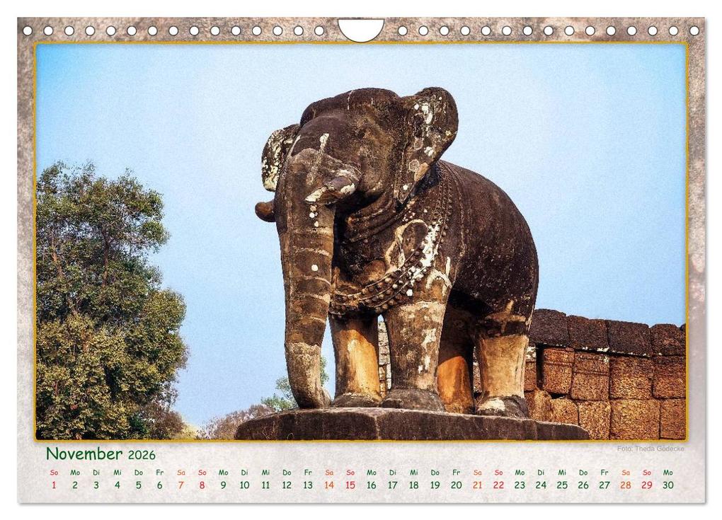 Weitere Ansicht: Kambodscha, Angkor Thom, Angkor Wat und Bayon (Wandkalender 2026 DIN A4 quer), CALVENDO Monatskalender | Dieter Gödecke, Calvendo