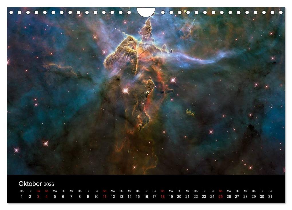 Weitere Ansicht: Der Weltraum. Spektakuläre Gasnebel und Galaxien (Wandkalender 2026 DIN A4 quer), CALVENDO Monatskalender | Calvendo, Elisabeth Stanzer