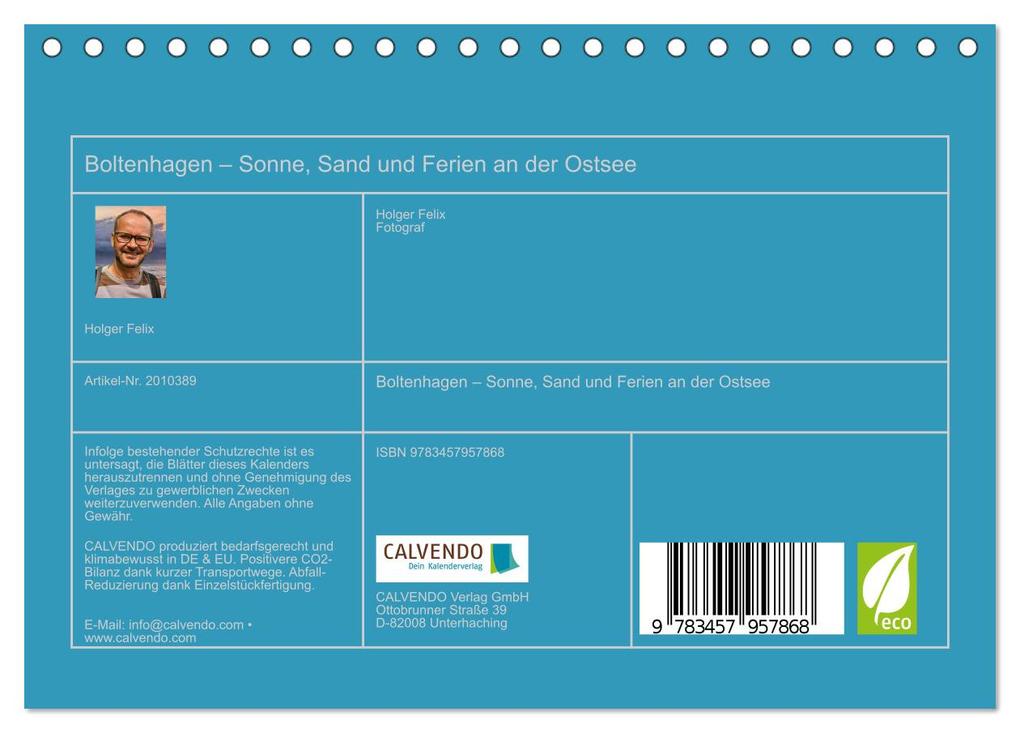 Weitere Ansicht: Boltenhagen - Sonne, Sand und Ferien an der Ostsee (Tischkalender 2026 DIN A5 quer), CALVENDO Monatskalender | Calvendo, Holger Felix