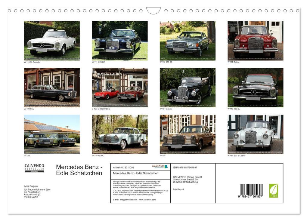 Weitere Ansicht: Mercedes Benz - Edle Schätzchen (Wandkalender 2026 DIN A3 quer), CALVENDO Monatskalender | Calvendo, Anja Bagunk